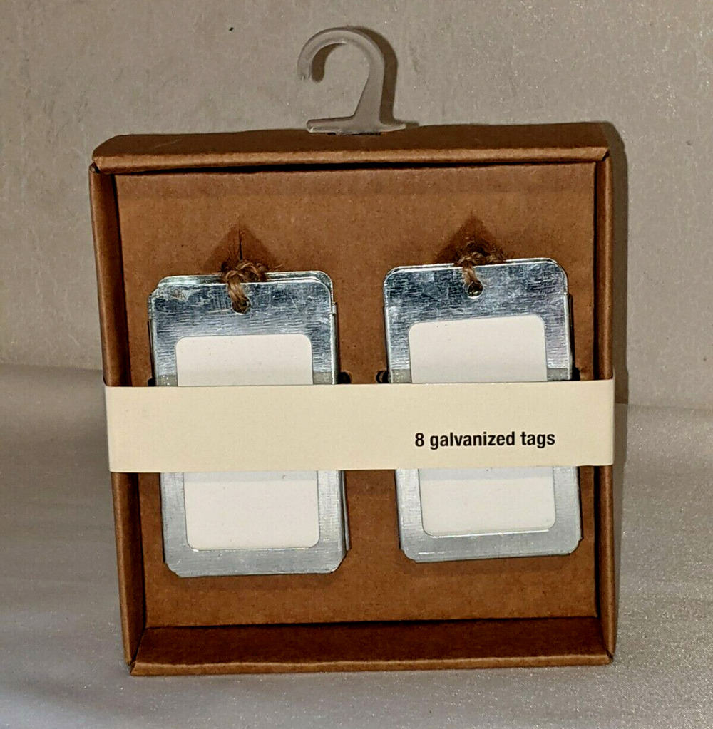 8 pc Galvanized Tags Gift Personalize Storage Christmas Labels